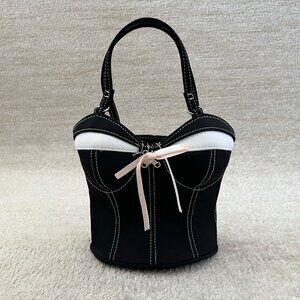 Sonoma Black Corset Bustier Small Sculpted Bag Purse